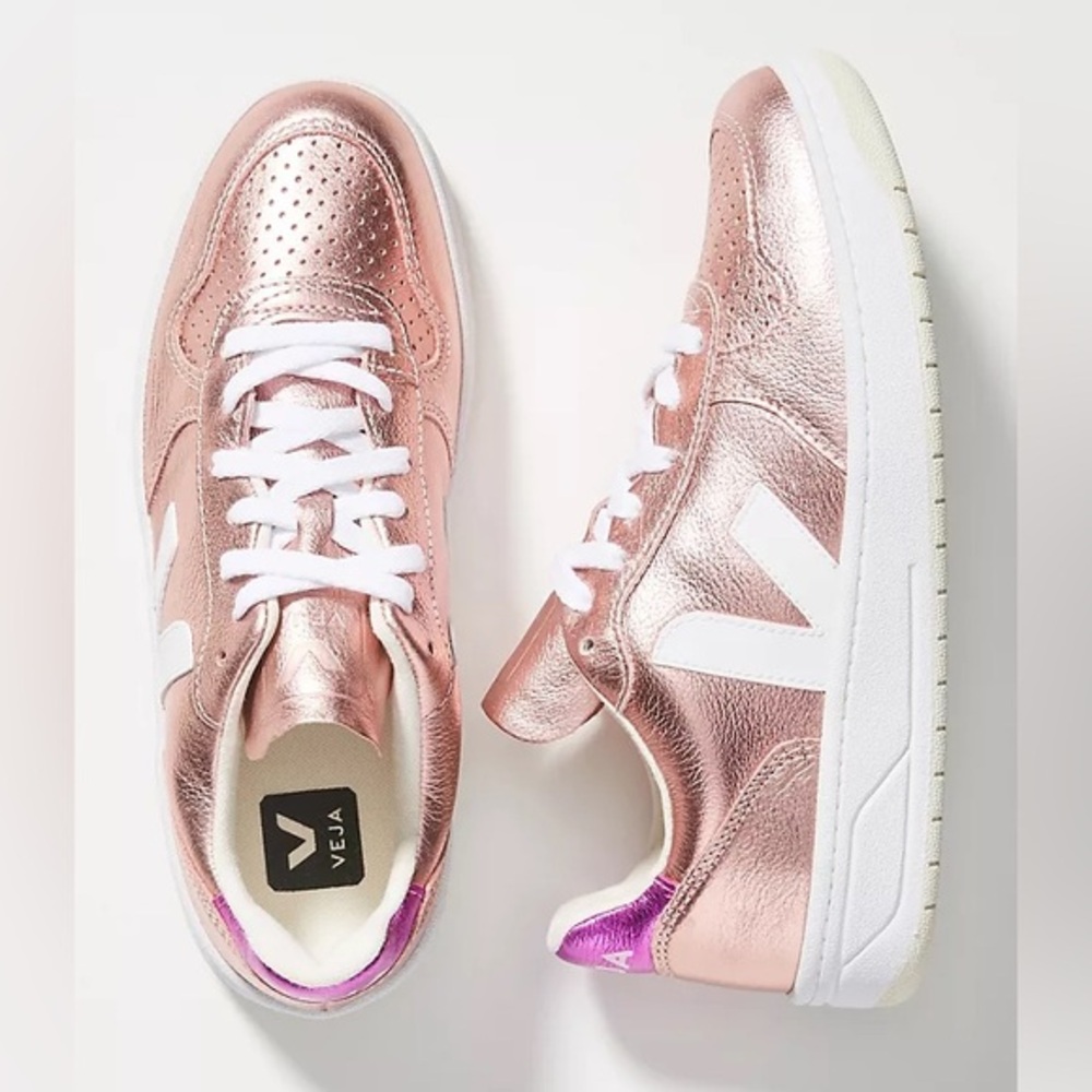 Veja V-10 Pink Matallic Sneakers 9